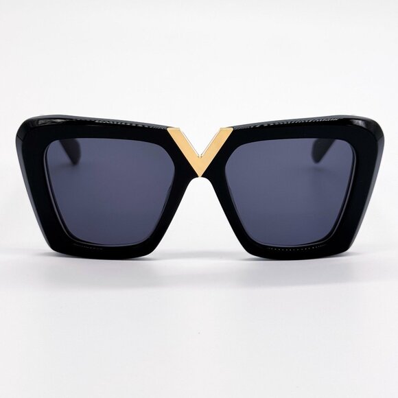 NEW VALENTINO SUNGLASSES WOMEN BLACK V-GOLD-II VLS-161A EYEWEAR VALENTINO main image 4